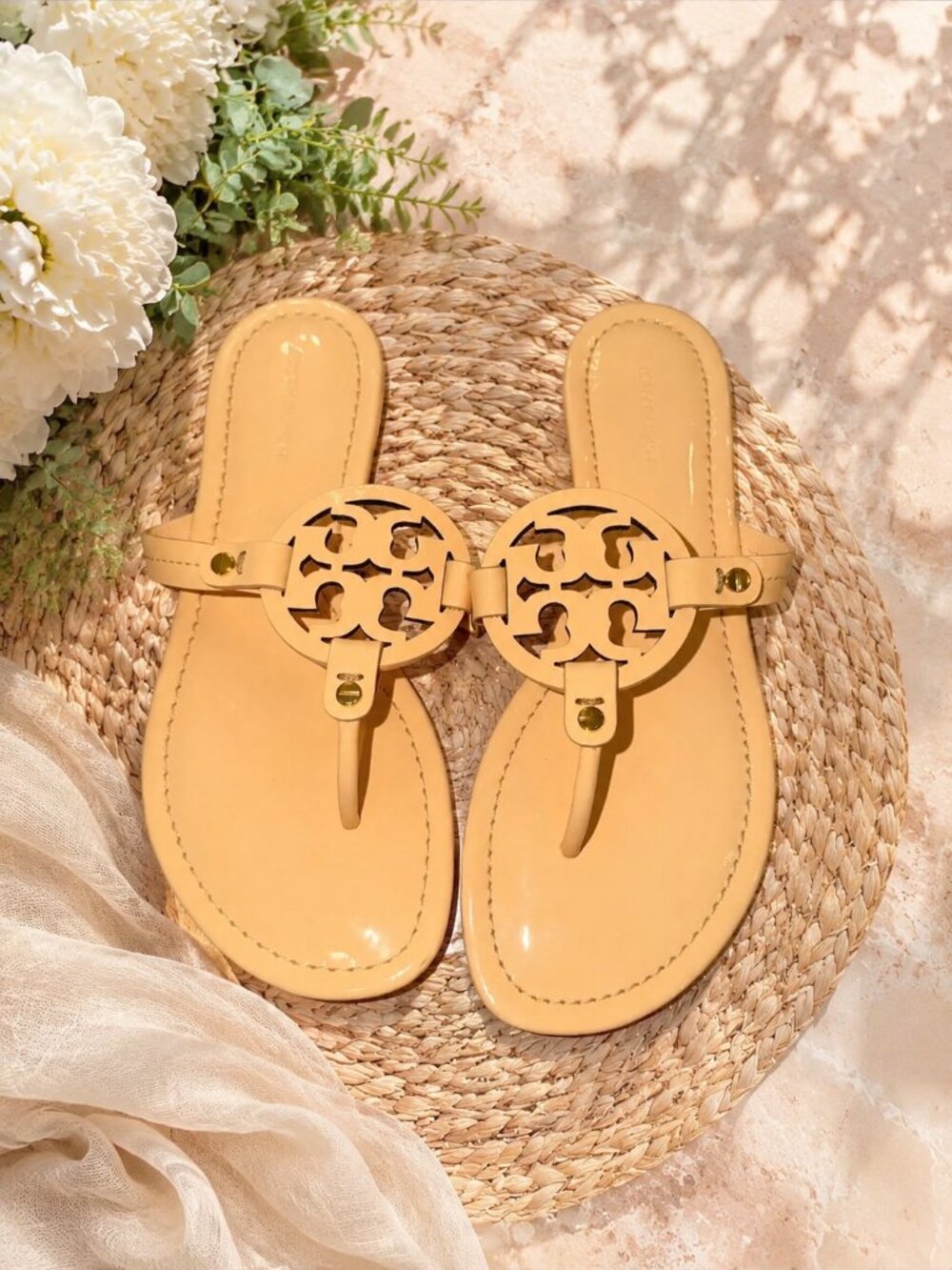NEW Tory Burch Miller Sandals in Peach Puff
